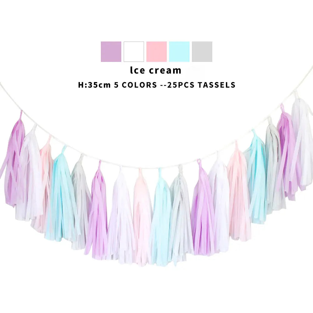 Tissue Paper Tassel Garland