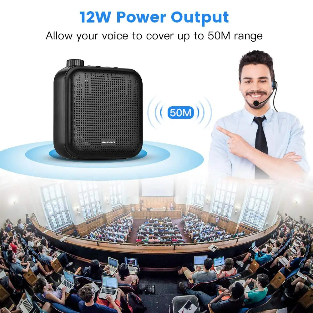 Portable Voice Amplifier with Wired Microphone