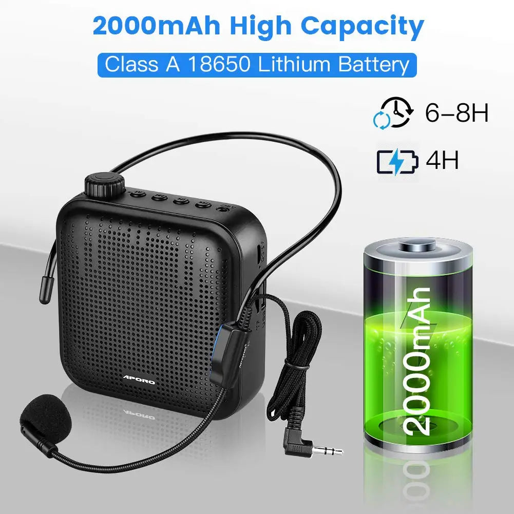 Portable Voice Amplifier with Wired Microphone