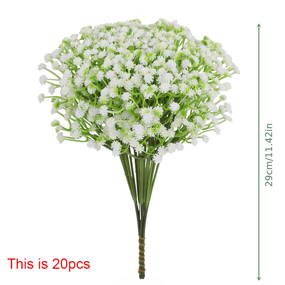 Artificial Baby's Breath and Decorative Leaves
