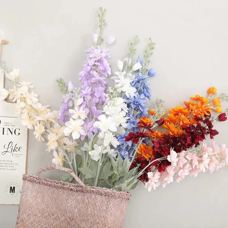 Delphinium Artificial Flower Bouquet β Elegant Silk Peony Arrangement