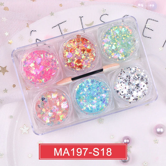 Pastel Eyeshadow Glitter Gel Cream, set of 6