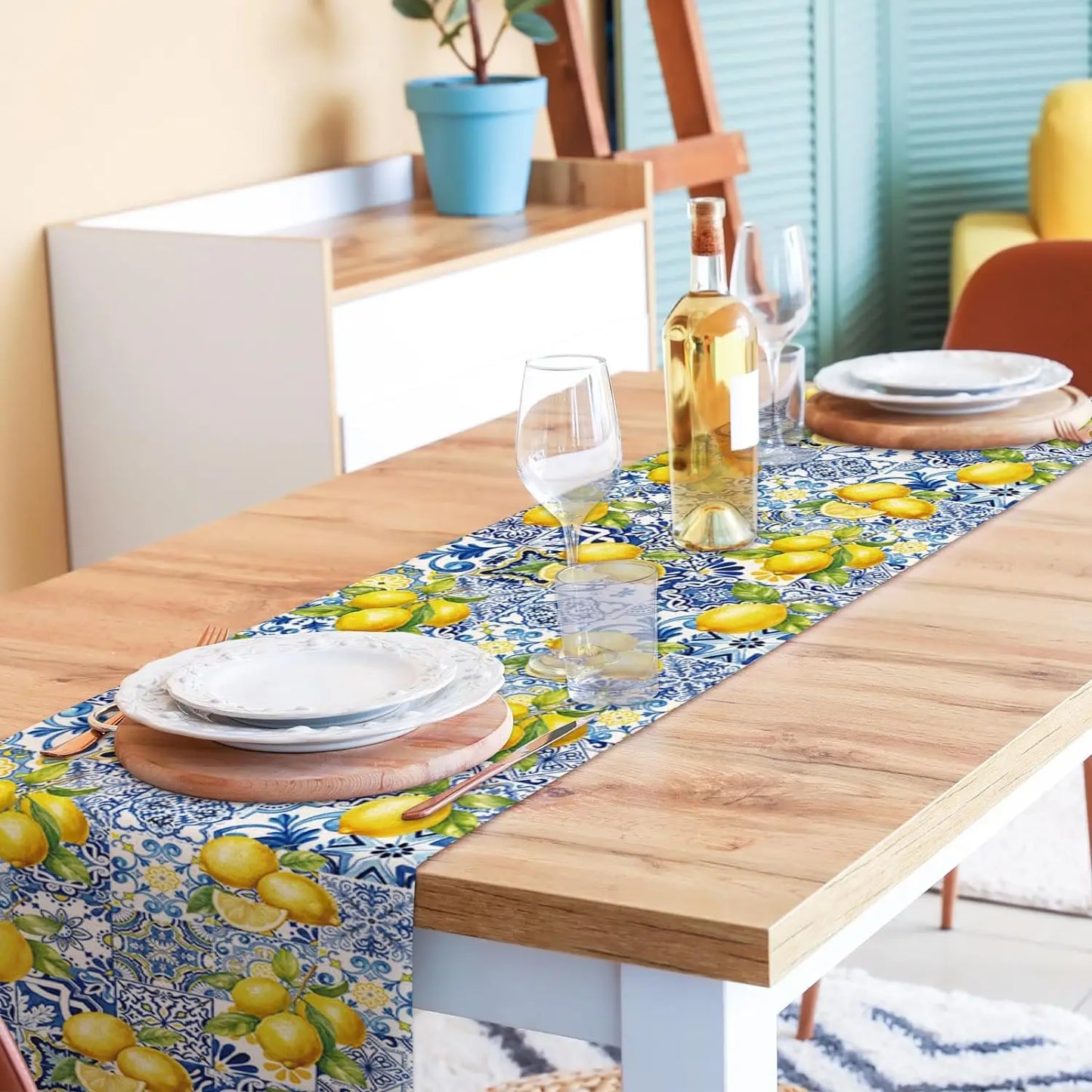 Lemon Linen Table Runner