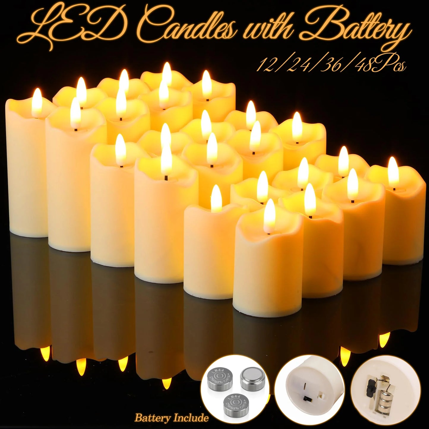 Flameless LED Pillar Candles