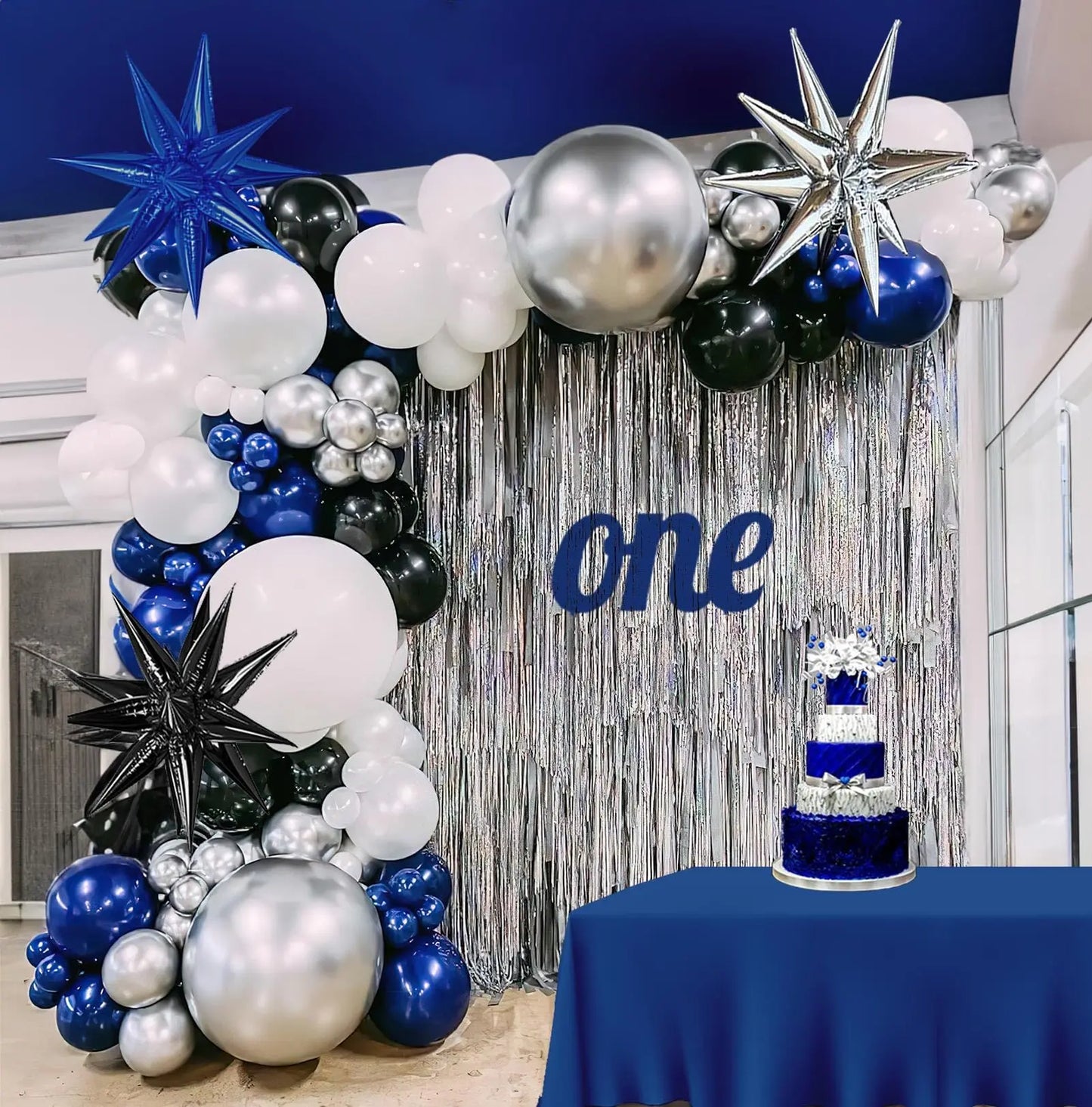 Blue Explosion Star Foil Balloons
