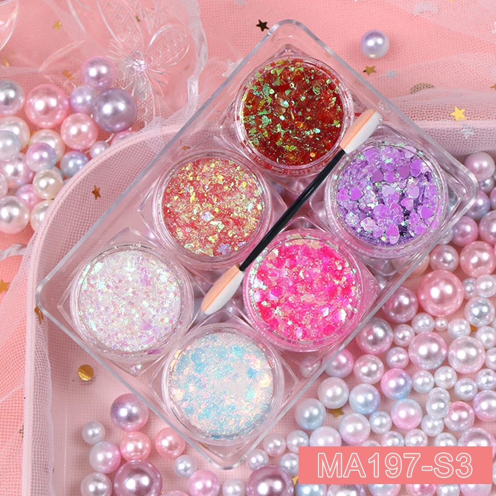 Eyeshadow Glitter Gel Cream, set of 6