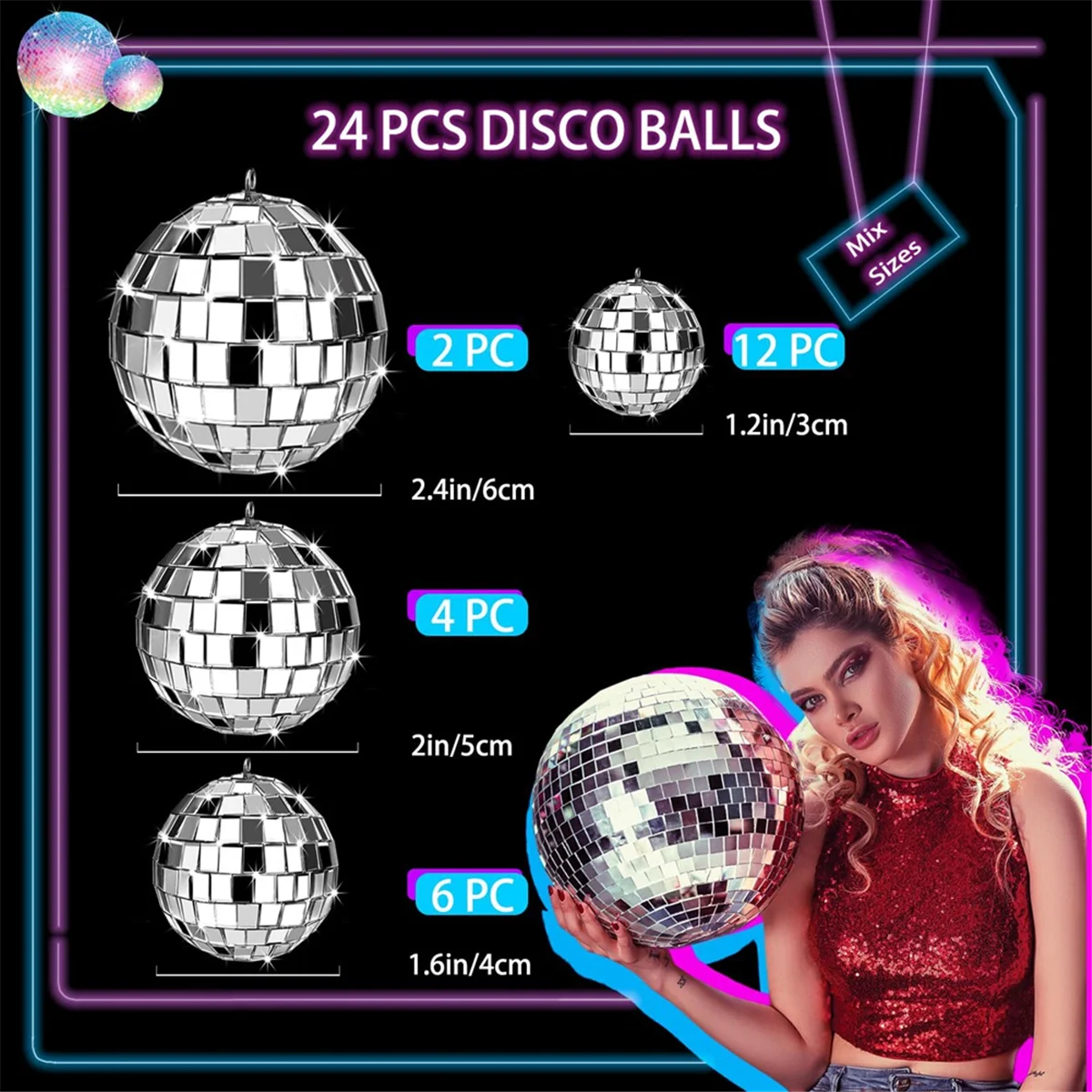 24-Piece Tiny Disco Ball Set