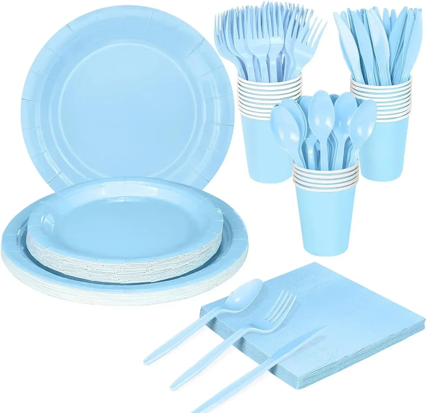 Light Blue Disposable Tableware