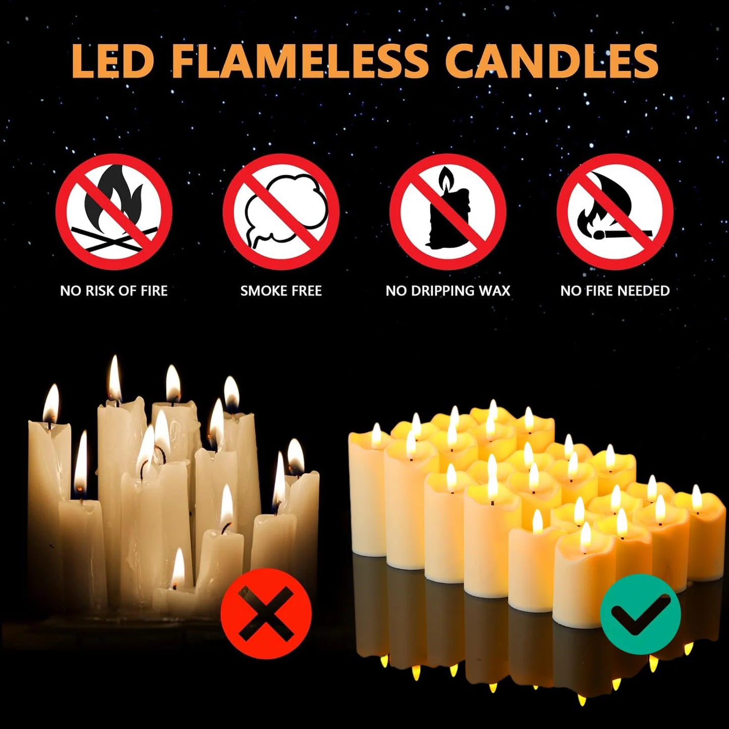 Flameless LED Pillar Candles