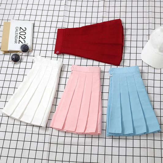 High Waist Pleated Mini Skirt
