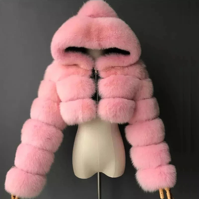 Women's Faux Fur Hooded Jacket