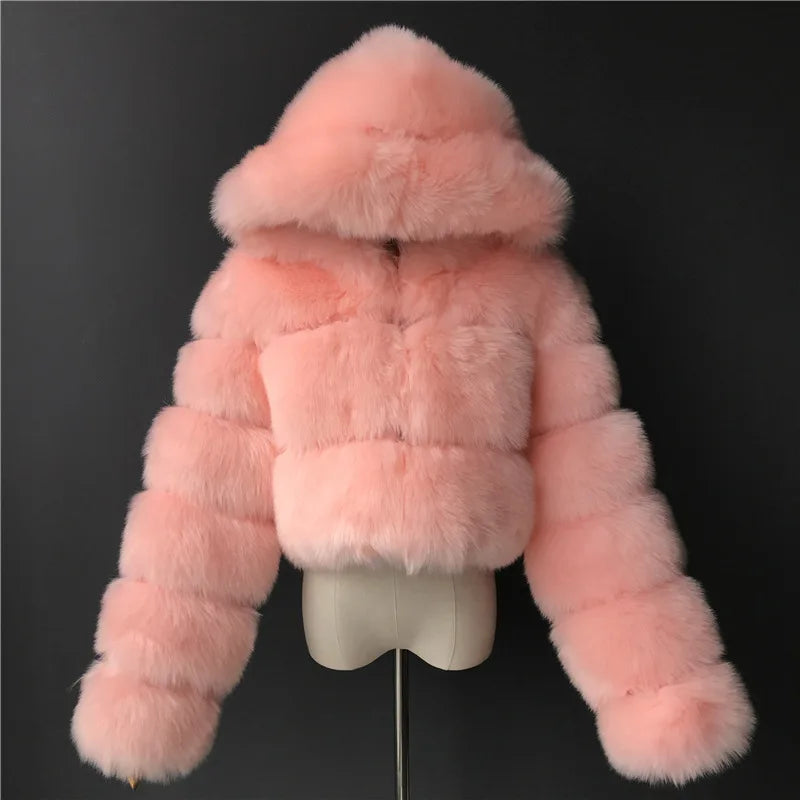 Women's Faux Fur Hooded Jacket