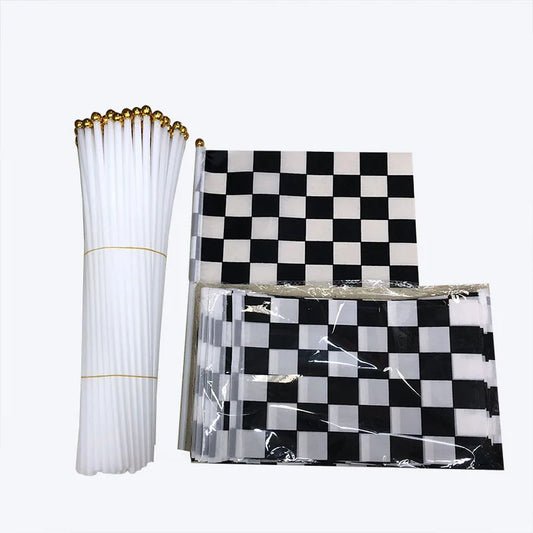 Black and White Checkered Racing Flags