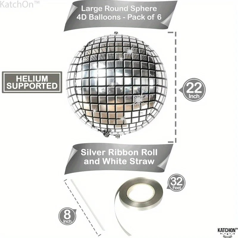 Silver Disco Ball Balloons