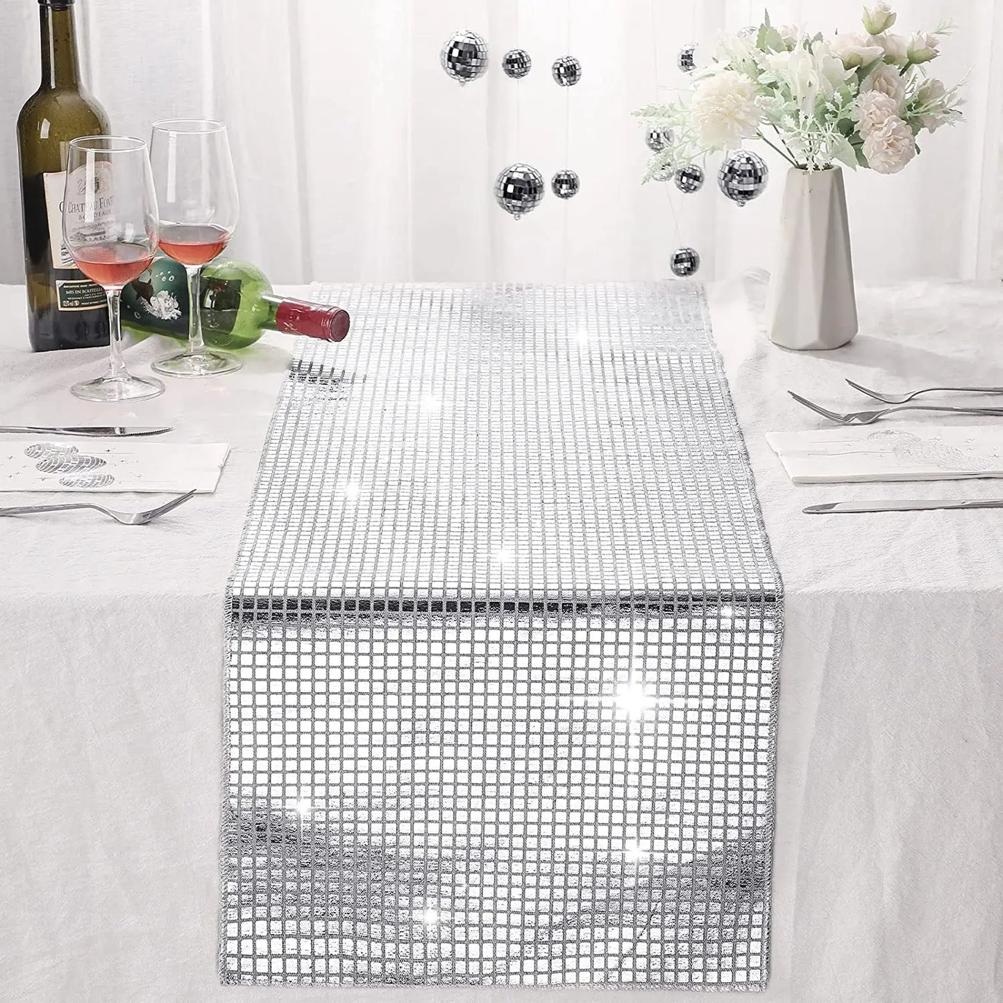 Disco Glitter Sequin Table Runner