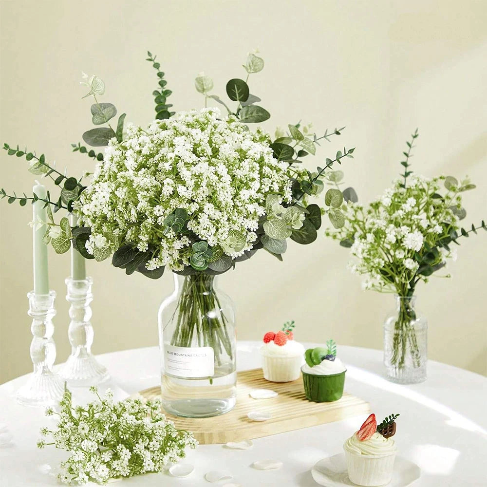 Artificial Baby's Breath and Decorative Leaves