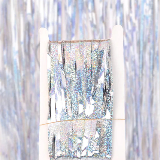 Blue Tinsel Foil Curtains