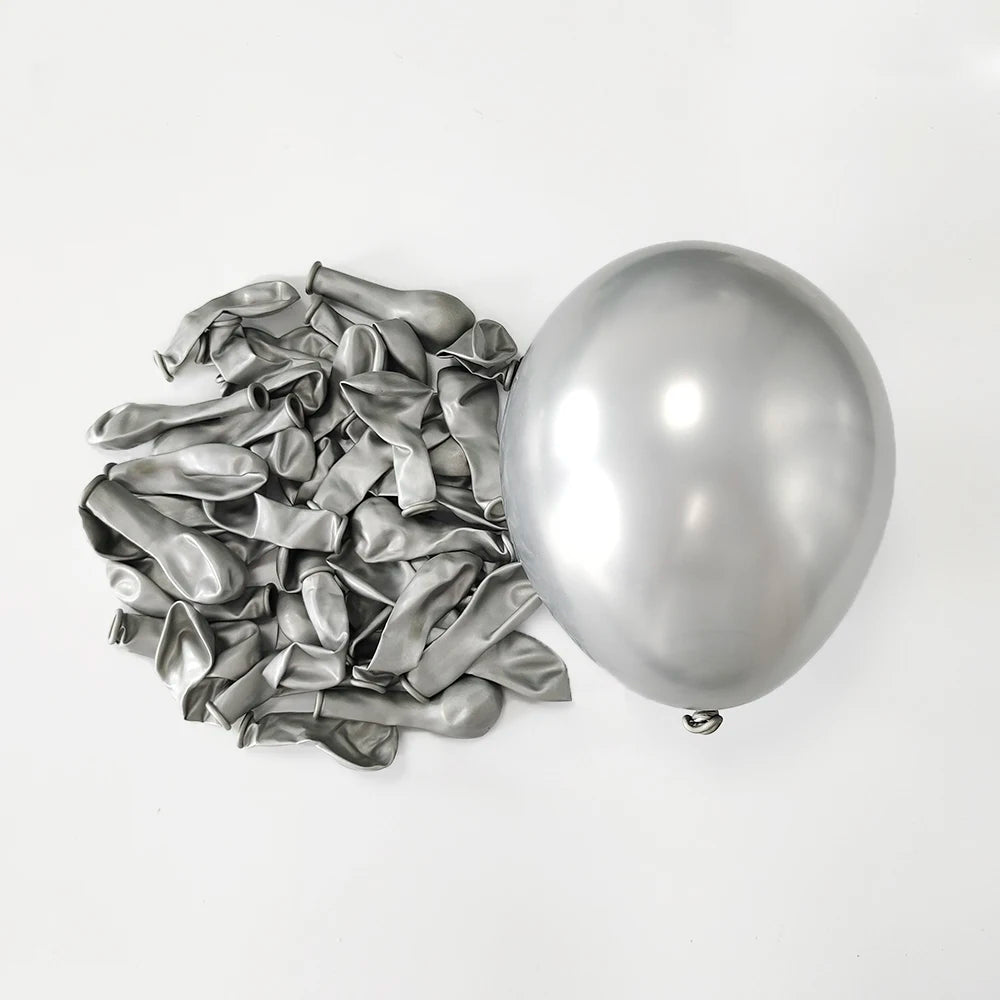 Blue Metallic Latex Balloons