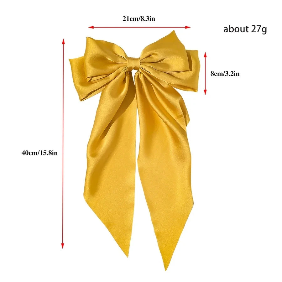 3-Piece Satin Ribbon Hair Clip Set