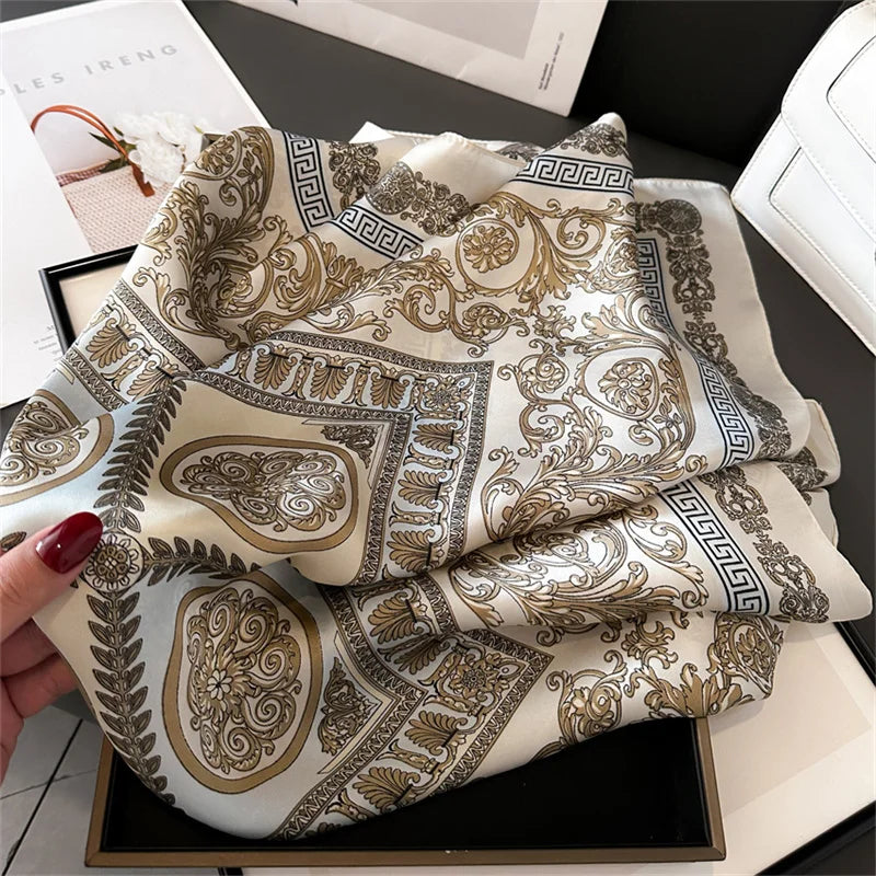 La Dolce Vita Printed Square Silk Scarf