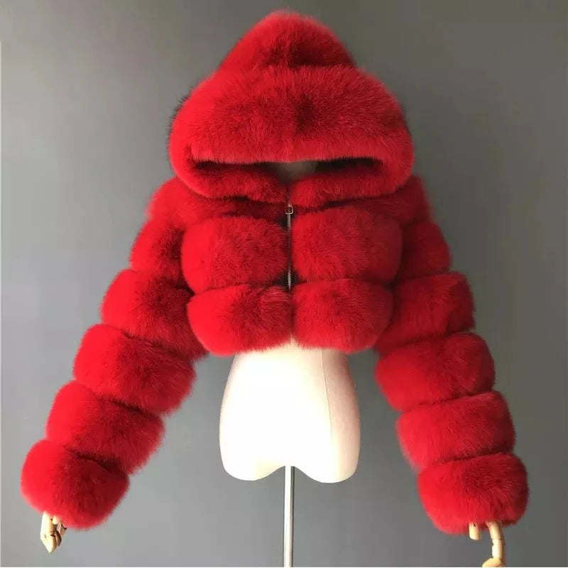 Women's Faux Fur Hooded Jacket