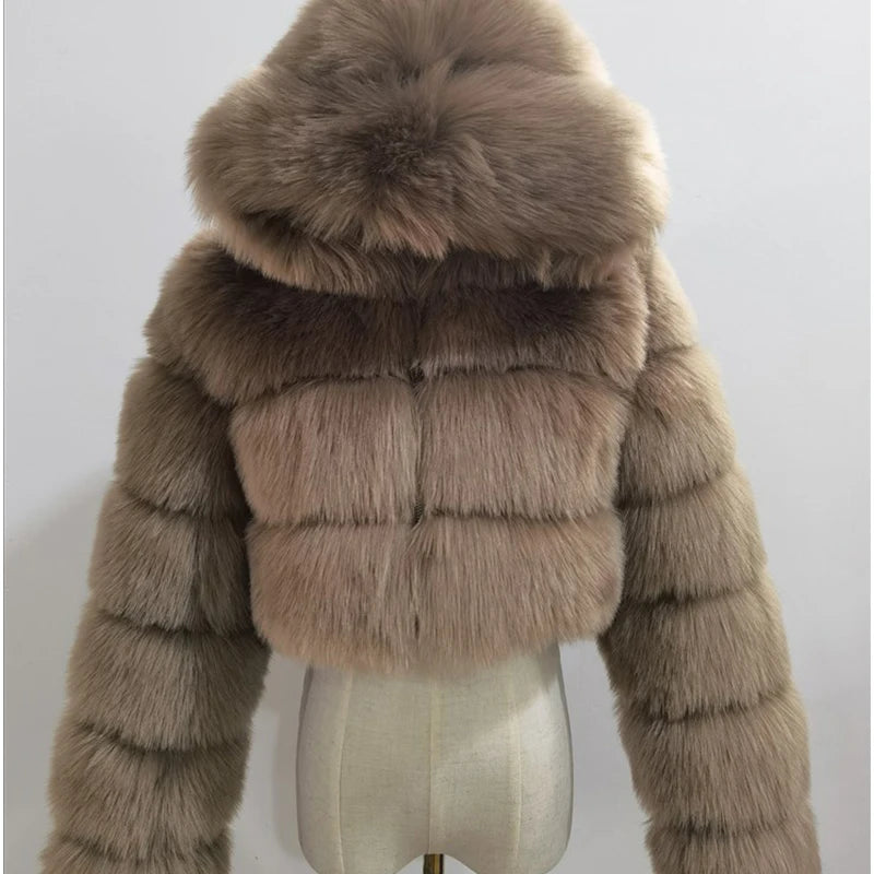 Women's Faux Fur Hooded Jacket