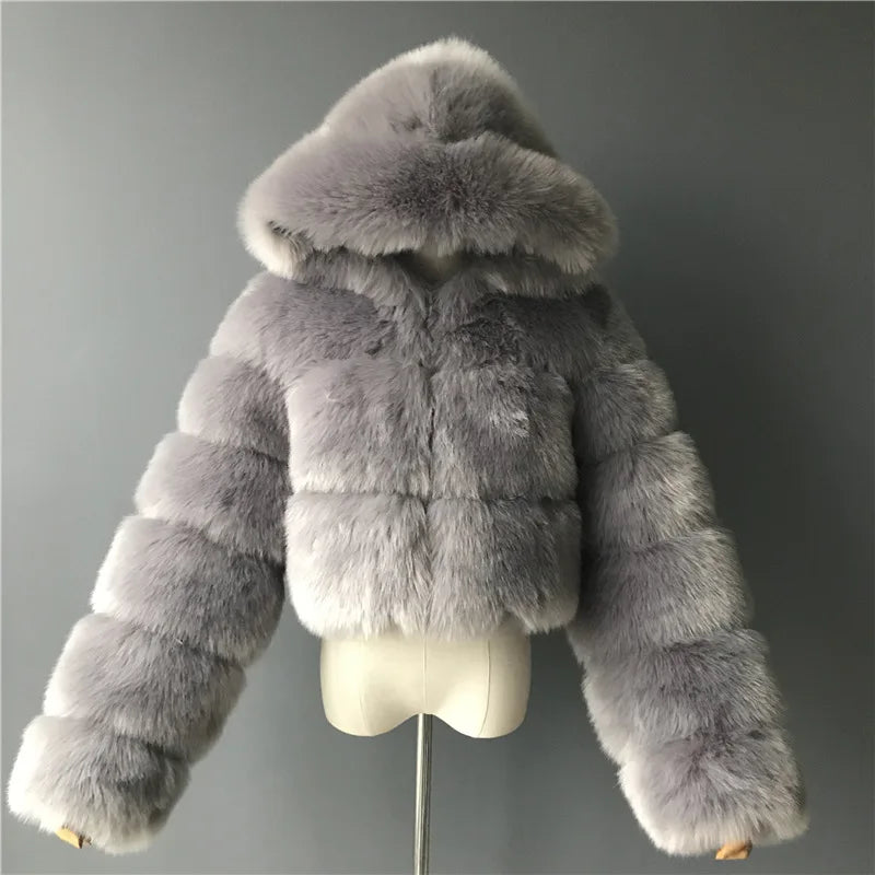 Women's Faux Fur Hooded Jacket