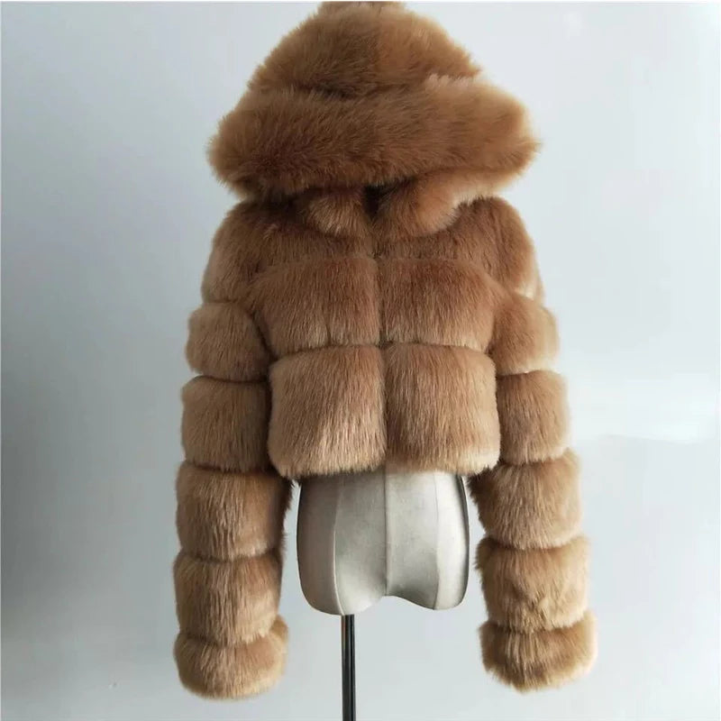 Women's Faux Fur Hooded Jacket