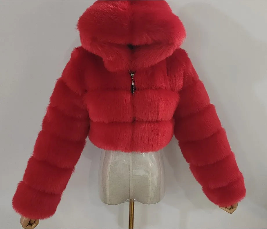 Women's Faux Fur Hooded Jacket