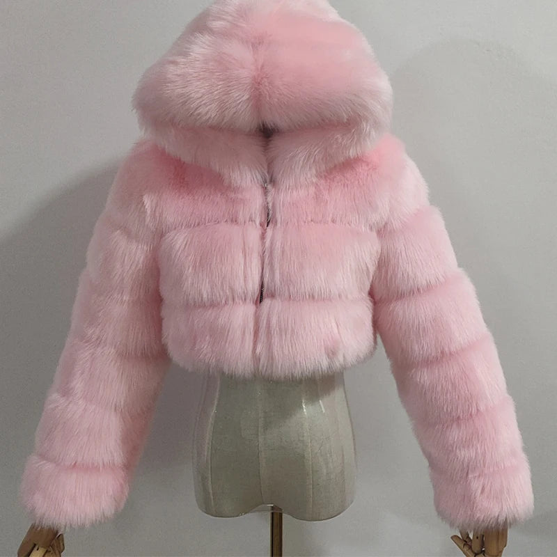 Women's Faux Fur Hooded Jacket