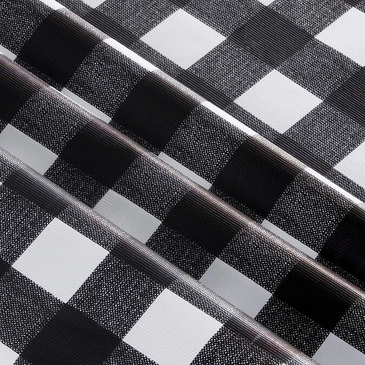 Black Checkered Disposable Tablecloth