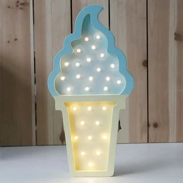 Wooden Ice Cream LED Light