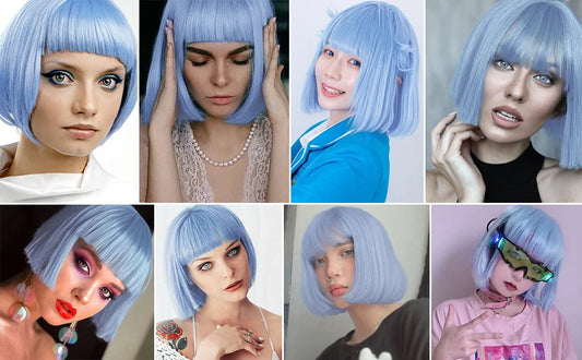 Blue Short Bob Wig