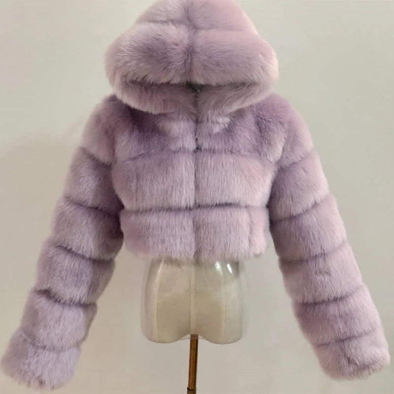 Women's Faux Fur Hooded Jacket