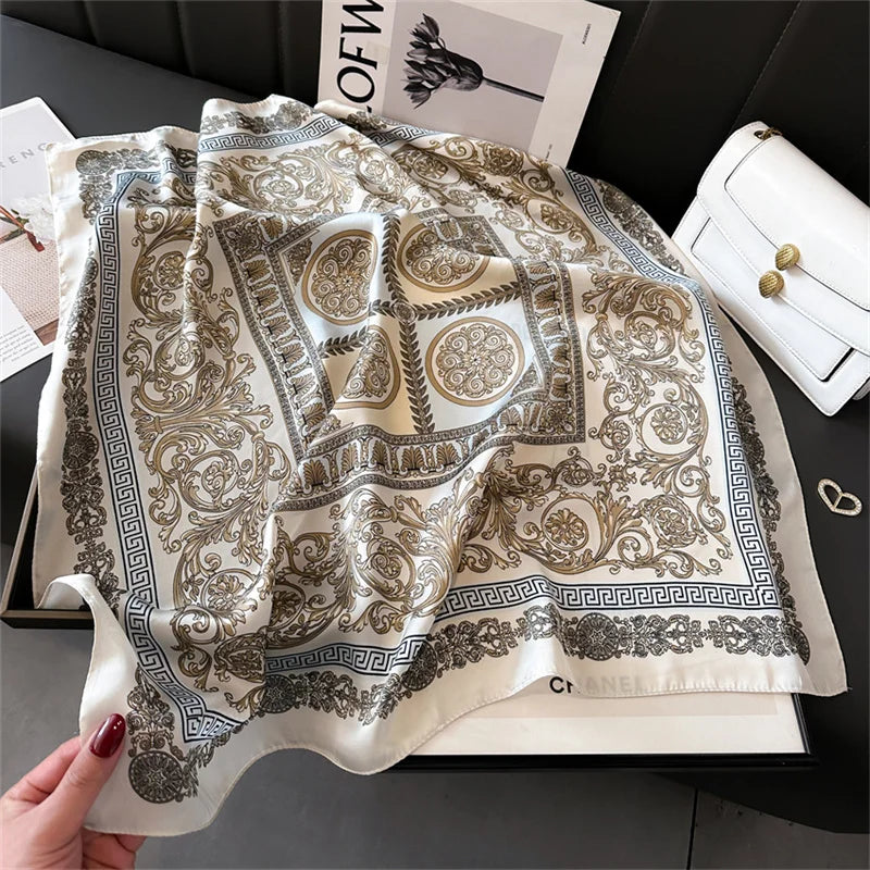 La Dolce Vita Printed Square Silk Scarf