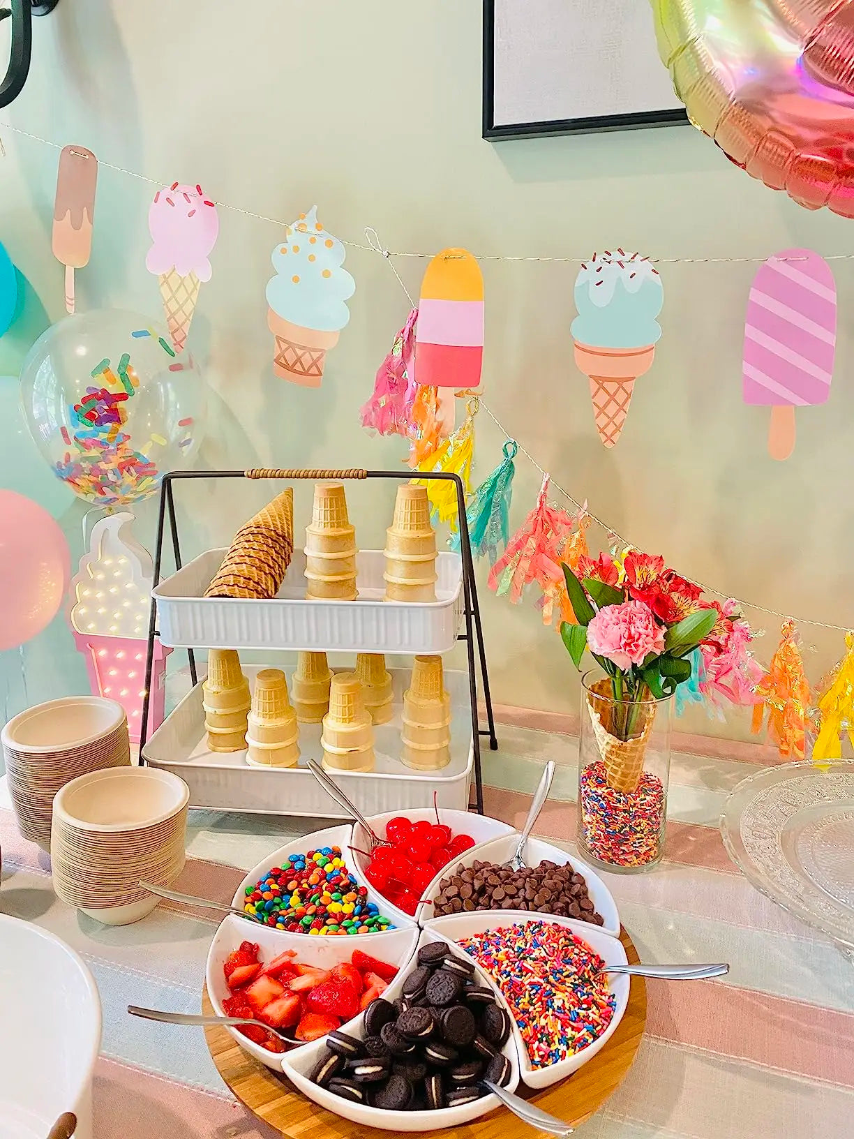 Wooden Ice Cream LED Light