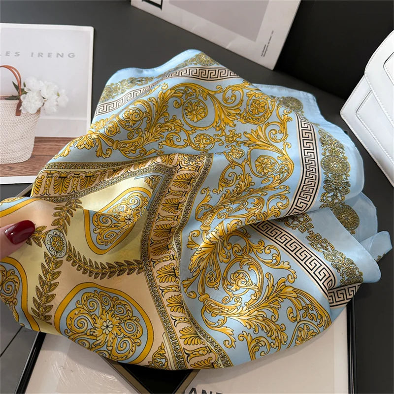La Dolce Vita Printed Square Silk Scarf