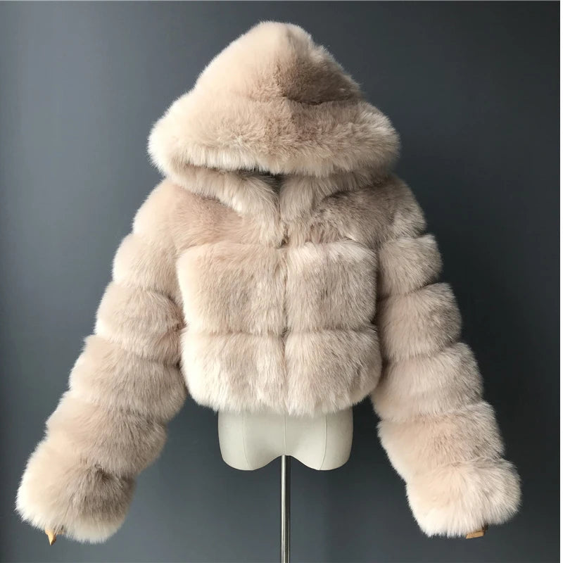 Women's Faux Fur Hooded Jacket