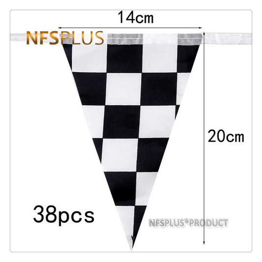 Triangle Checkered Hanging Flags