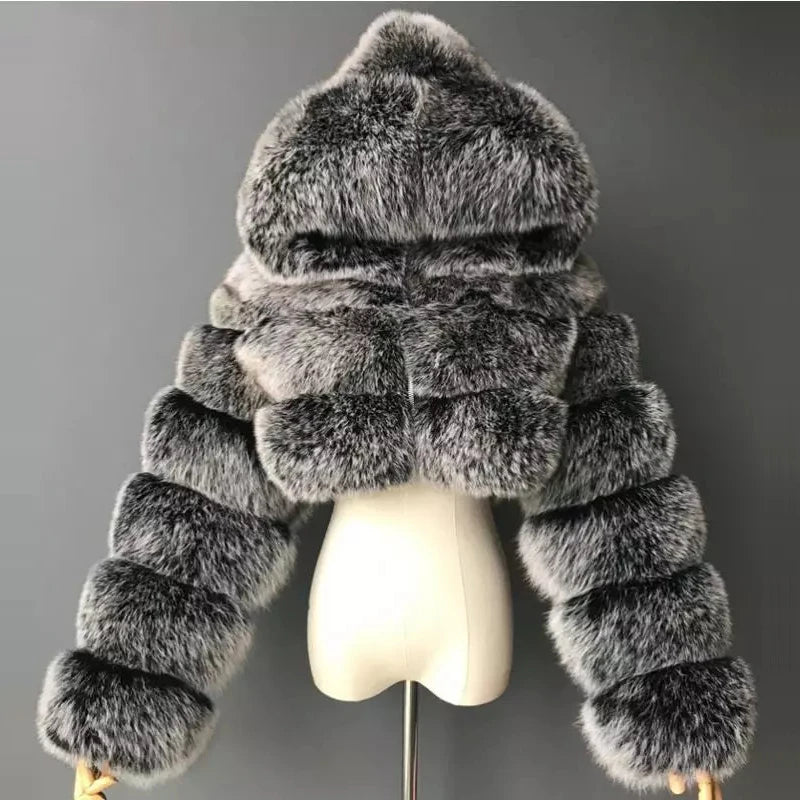 Women's Faux Fur Hooded Jacket