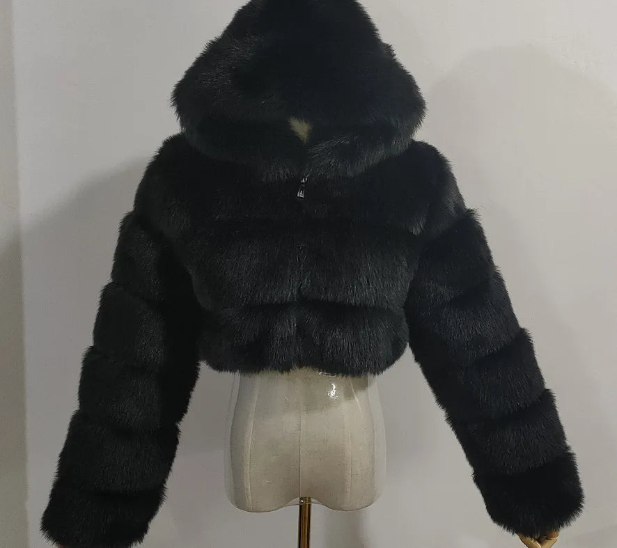 Women's Faux Fur Hooded Jacket