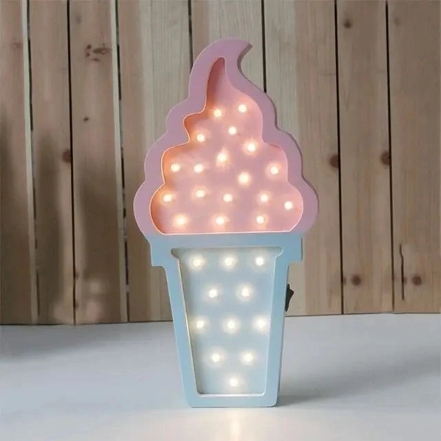 Wooden Ice Cream LED Light