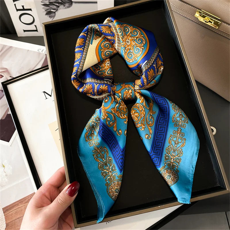 La Dolce Vita Printed Square Silk Scarf