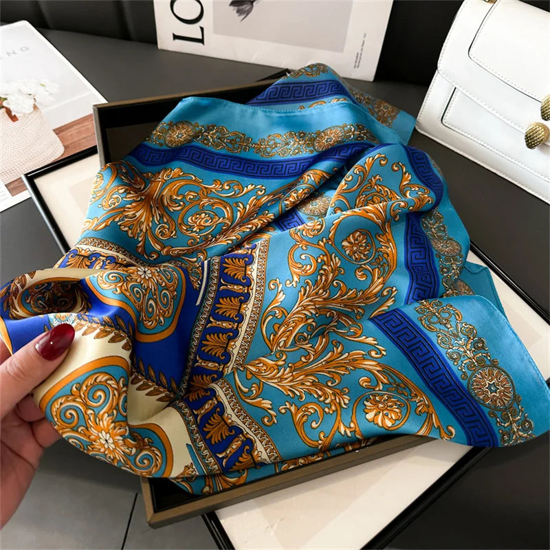La Dolce Vita Printed Square Silk Scarf