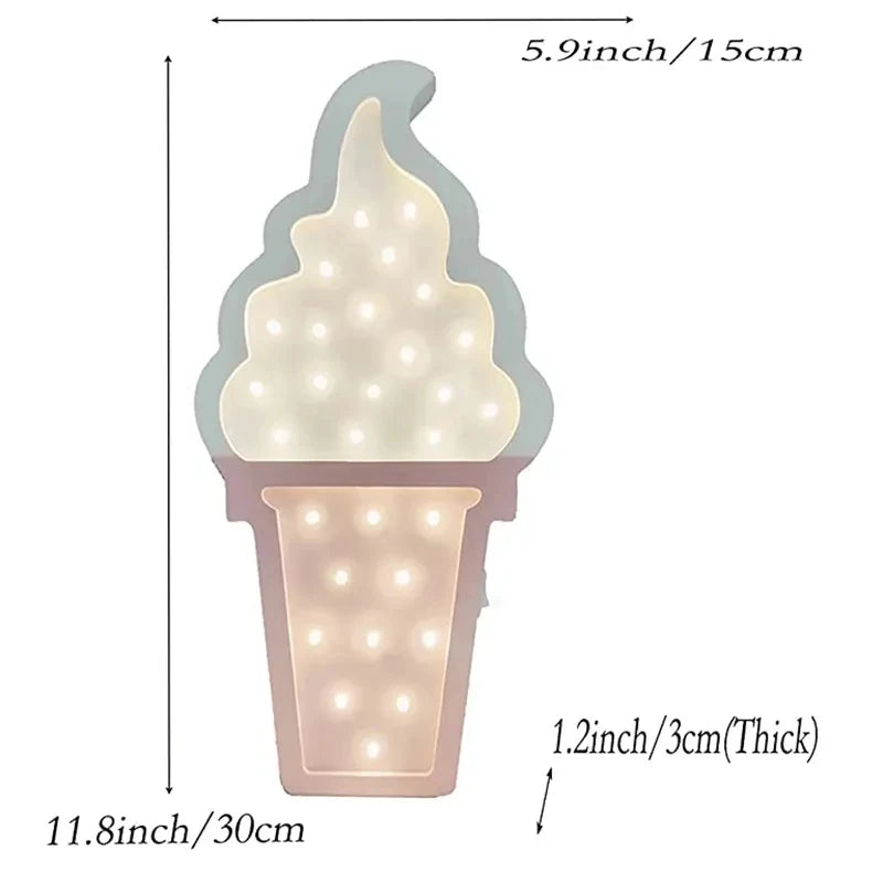 Wooden Ice Cream LED Light