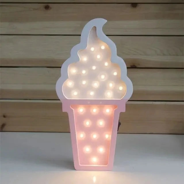 Wooden Ice Cream LED Light