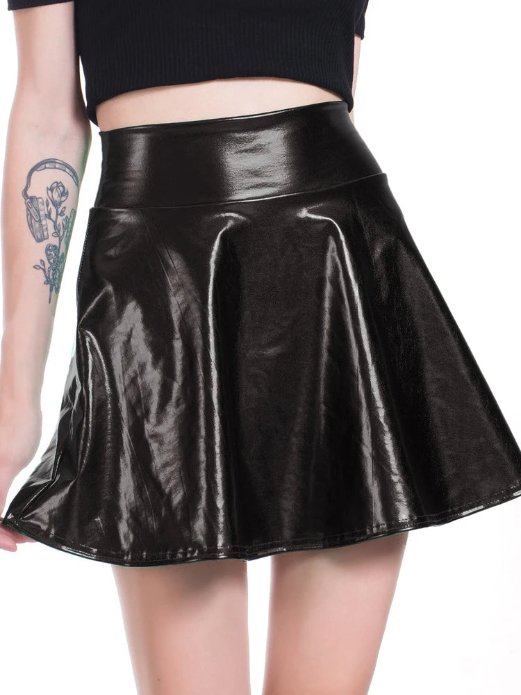 Metallic Pleated Mini Skirt