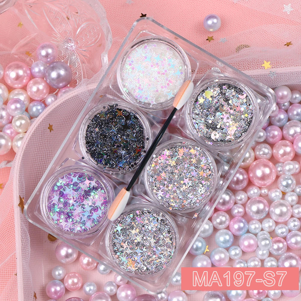 Eyeshadow Glitter Gel Cream, set of 6