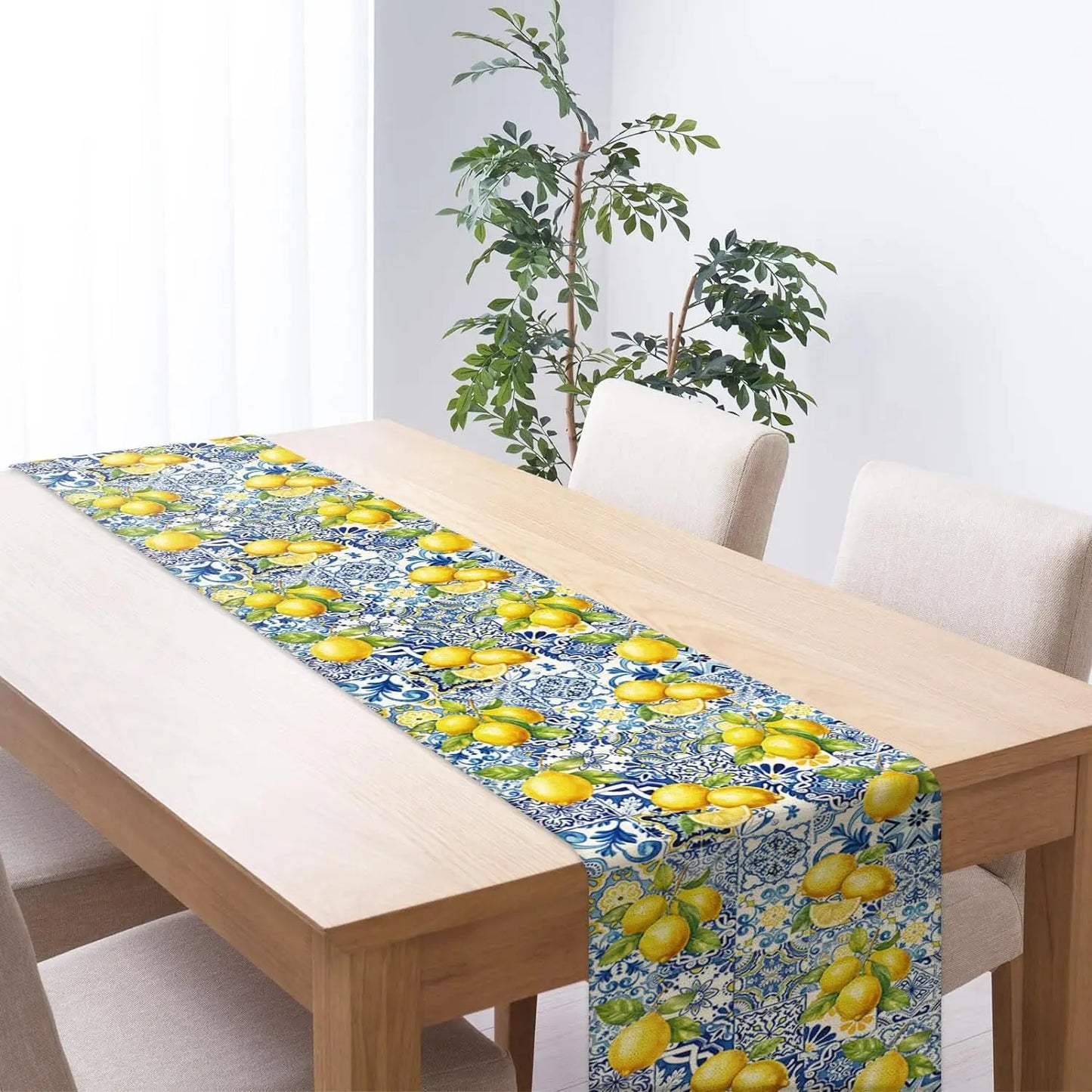 Lemon Linen Table Runner