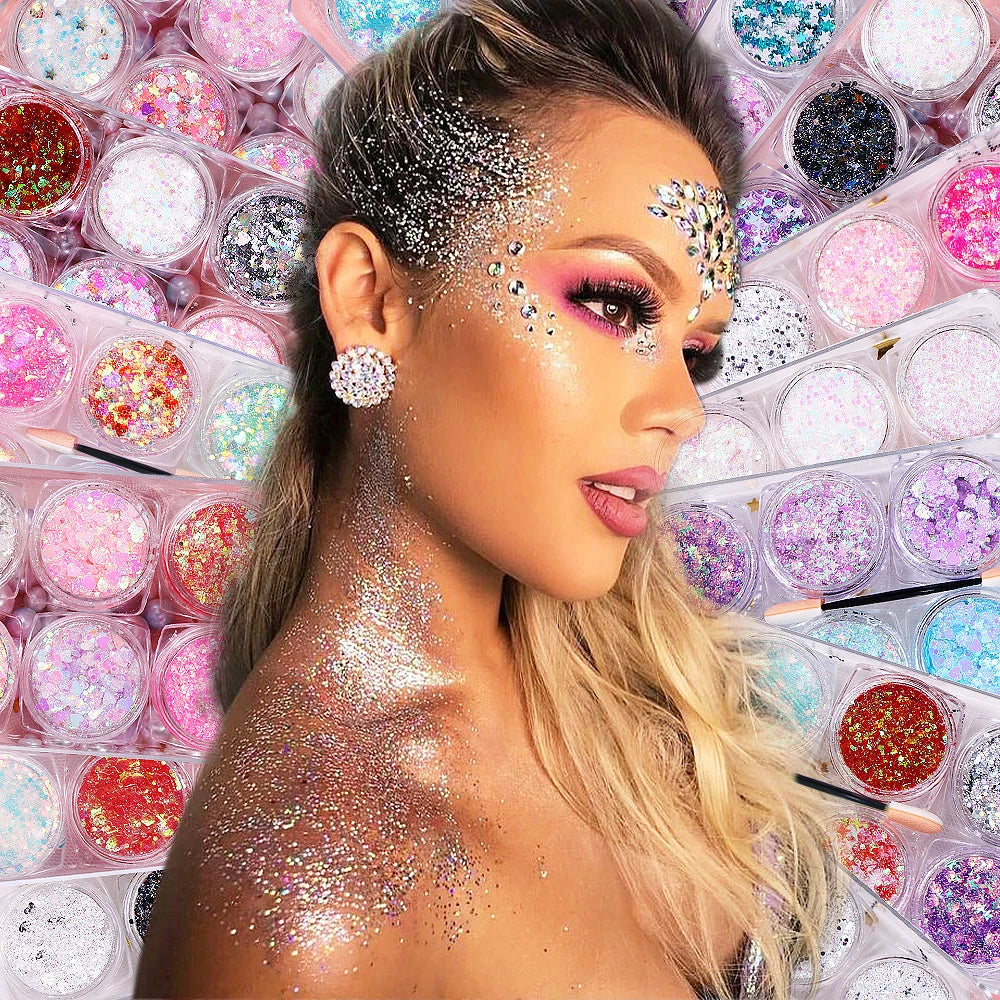 Pastel Eyeshadow Glitter Gel Cream, set of 6